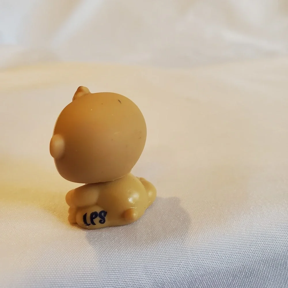 LITTLEST PETSHOP LPS #1478 / 2008 HASBRO HAMSTER BEIGE ET CARAMEL YEUX TURQUOISE